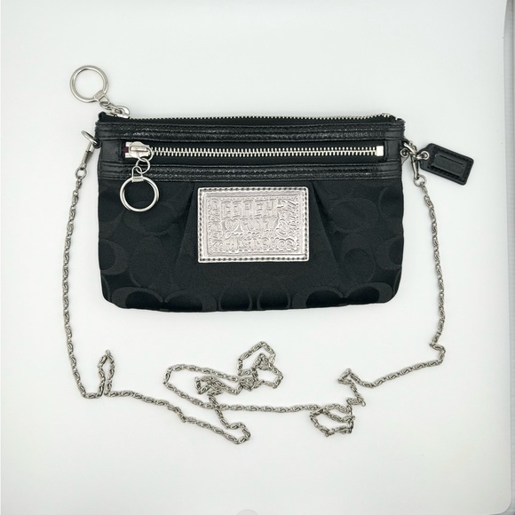 Coach Handbags - Coach Poppy Crossbody Bag Signature Black Canvas with Silver Hardware